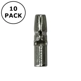 (1680) 0.156" Male Non Insulated Bullet Terminals for 16-14AWG Wire ~ 10 Pack