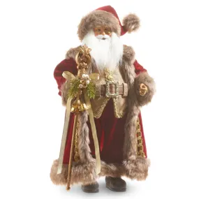 18" Majestic Red Coat Santa with Gold Staff