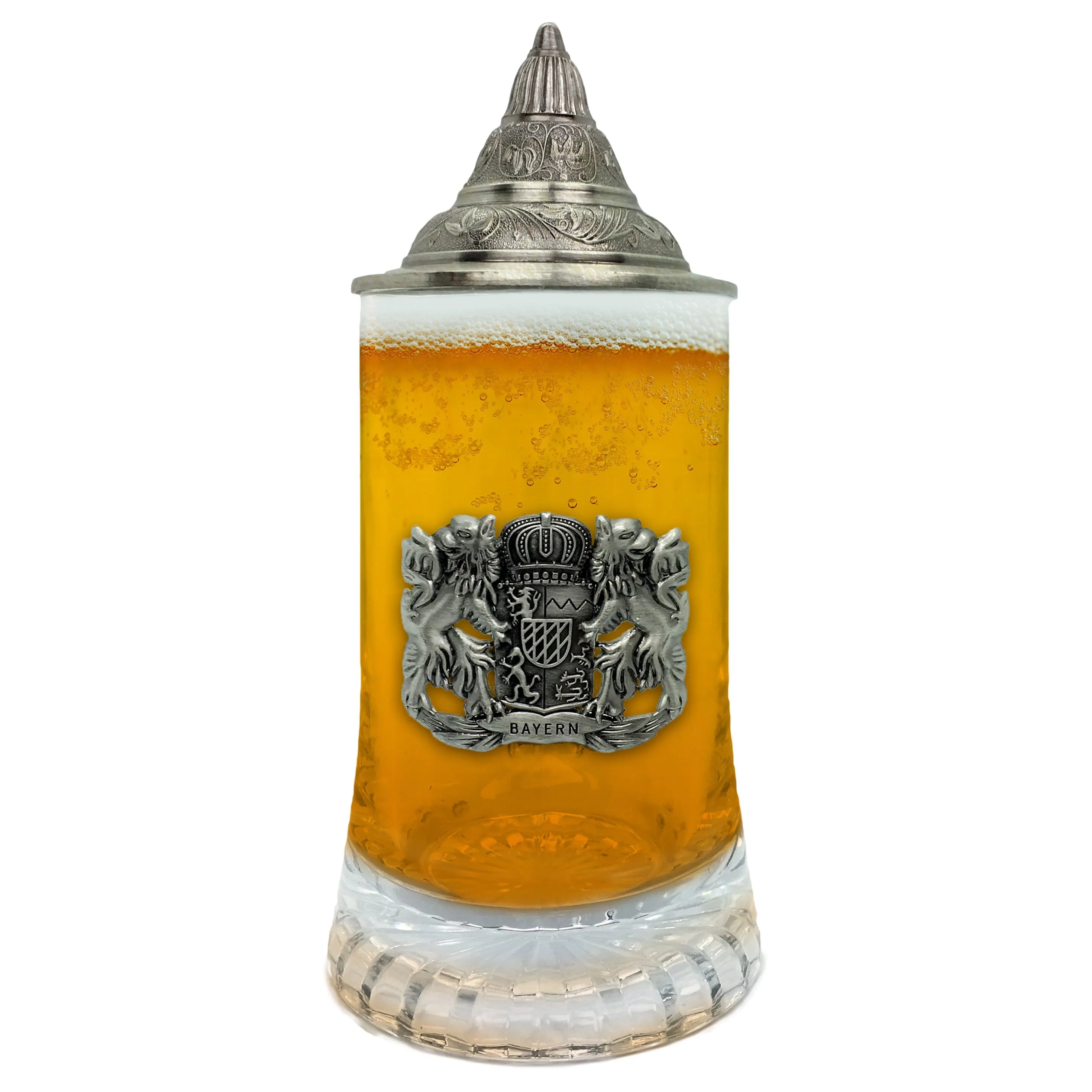 .5L Bayern Medallion Lidded Glass Mug