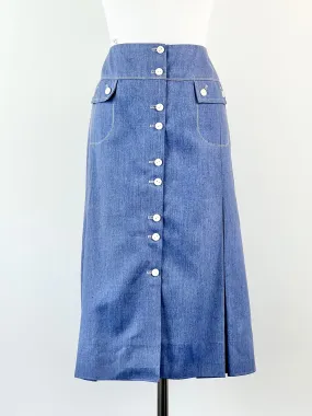 70s Chambray Button Detail Skirt - AU10