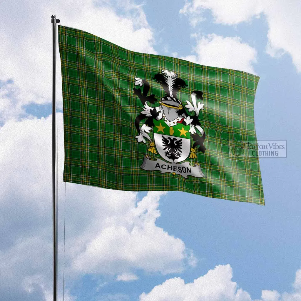 Acheson Irish Clan Flag with Coat of Arms