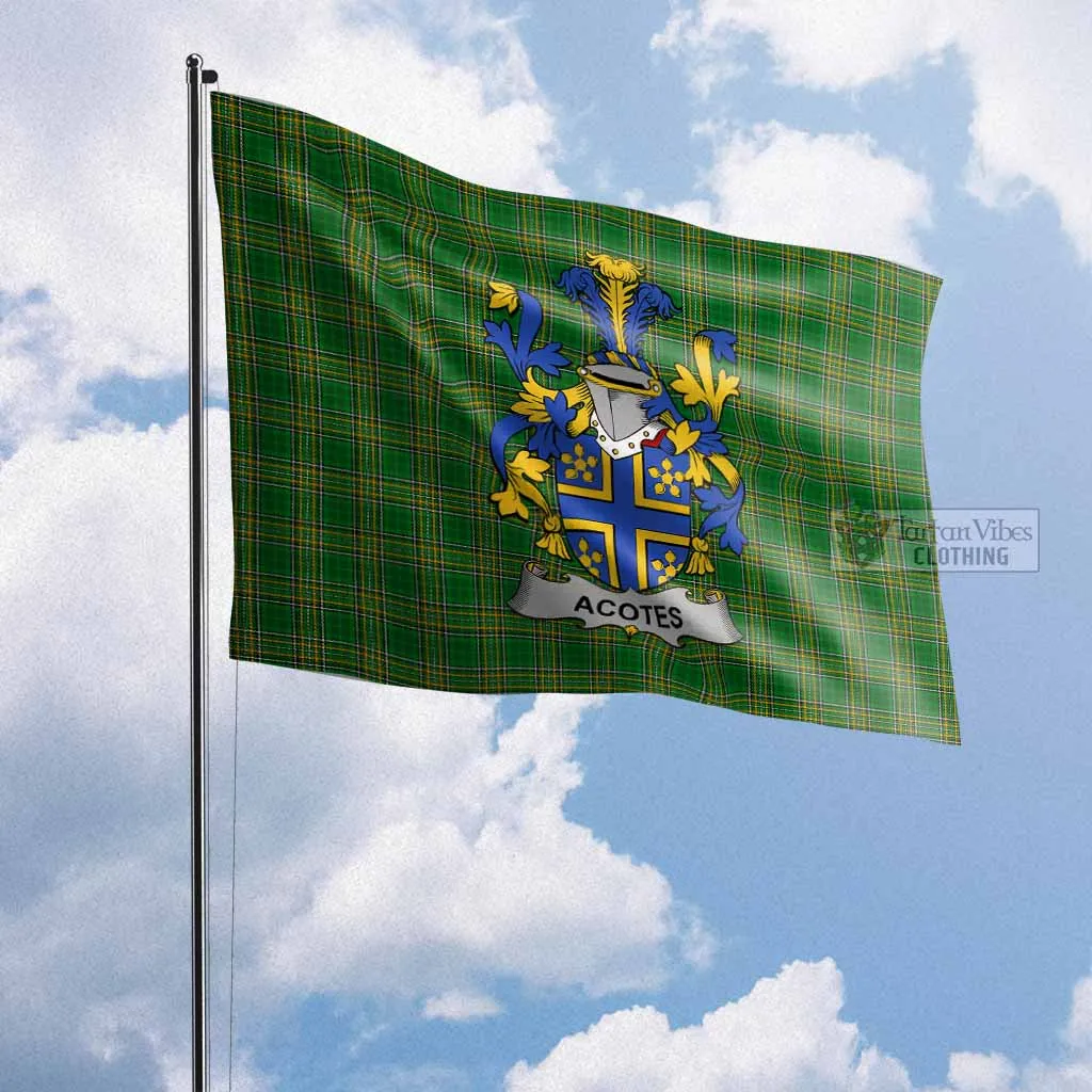 Acotes Irish Clan Flag with Coat of Arms