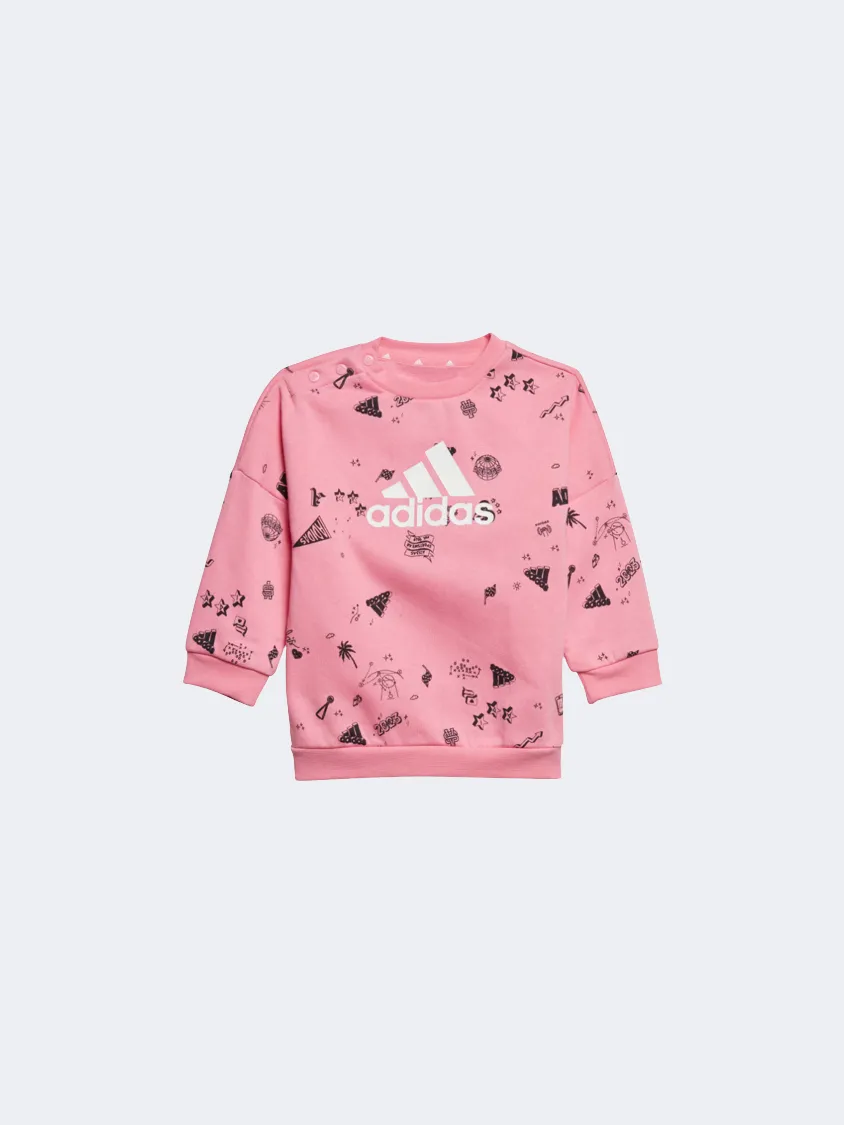 Adidas Bluv Q3 Baby-Girls Sportswear Set Pink/Black/Carbon