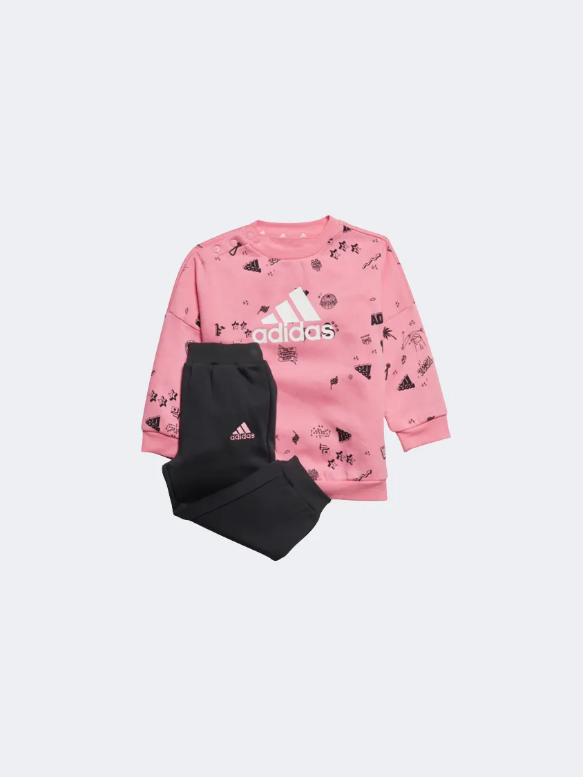 Adidas Bluv Q3 Baby-Girls Sportswear Set Pink/Black/Carbon