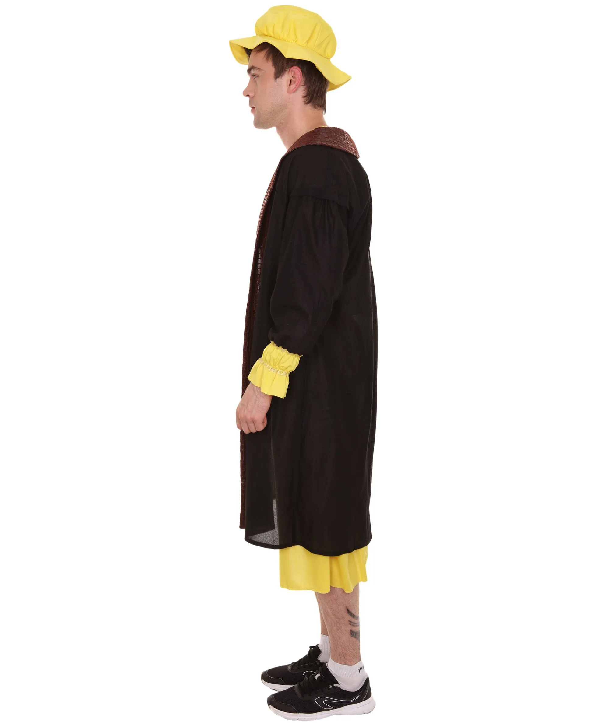 Adult Men's Leonardo Da Vinci Painter Artitst 4 Pc Costume | Yellow Cosplay Costumes