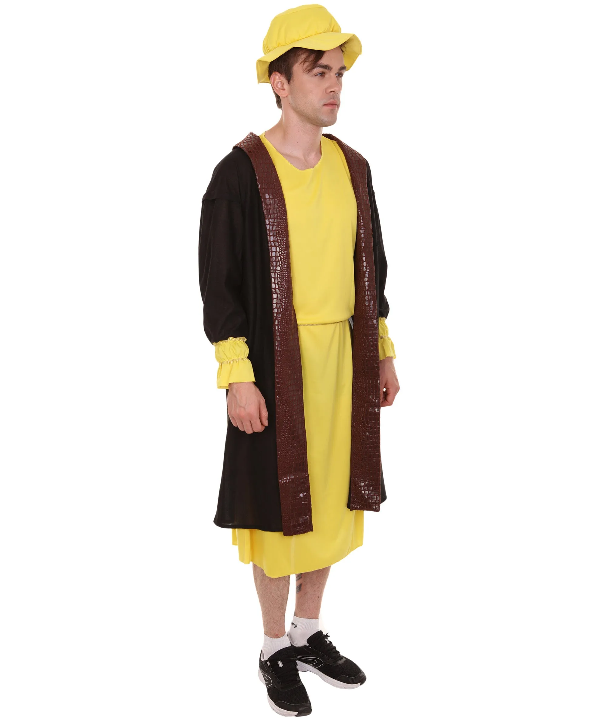 Adult Men's Leonardo Da Vinci Painter Artitst 4 Pc Costume | Yellow Cosplay Costumes