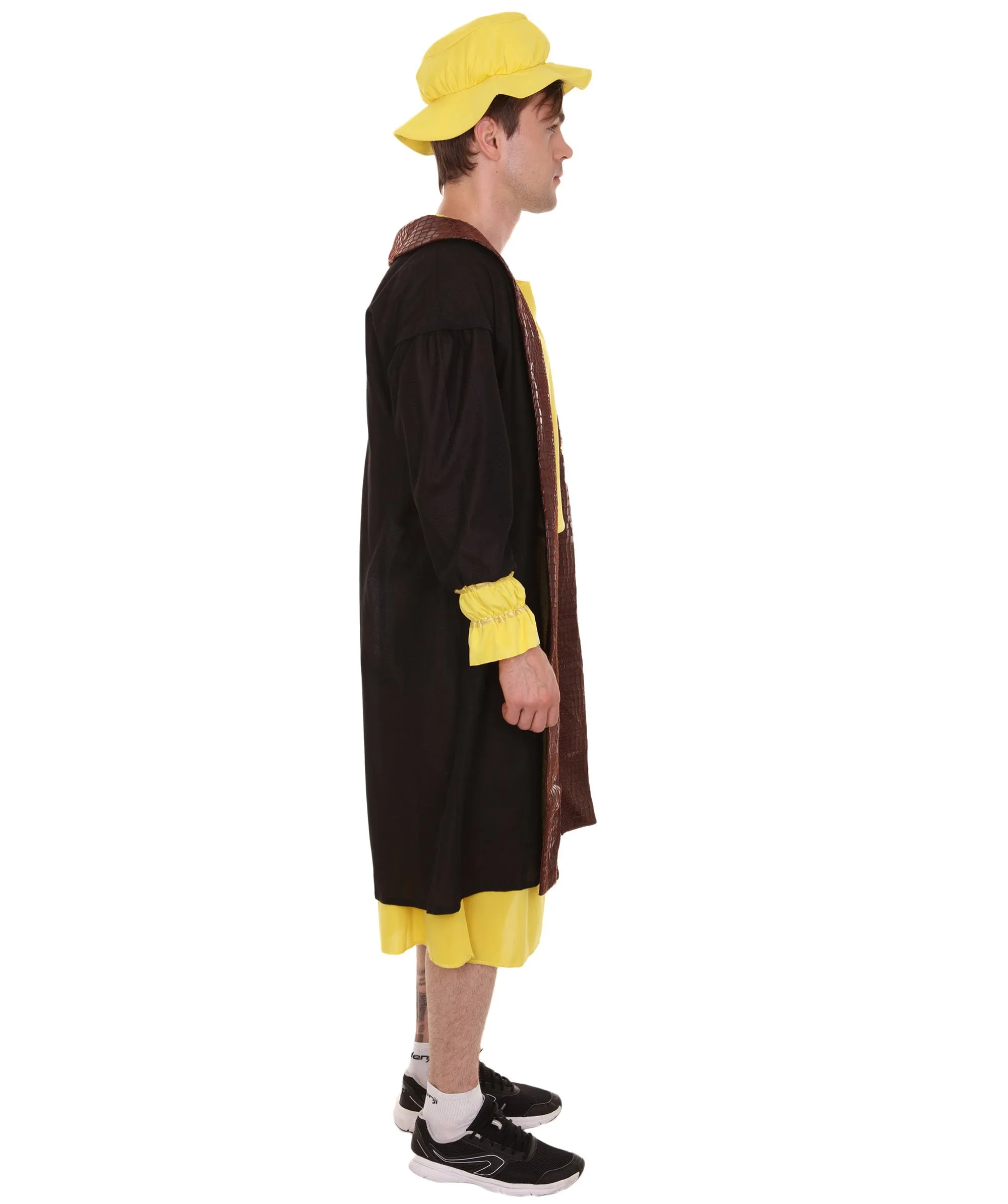 Adult Men's Leonardo Da Vinci Painter Artitst 4 Pc Costume | Yellow Cosplay Costumes