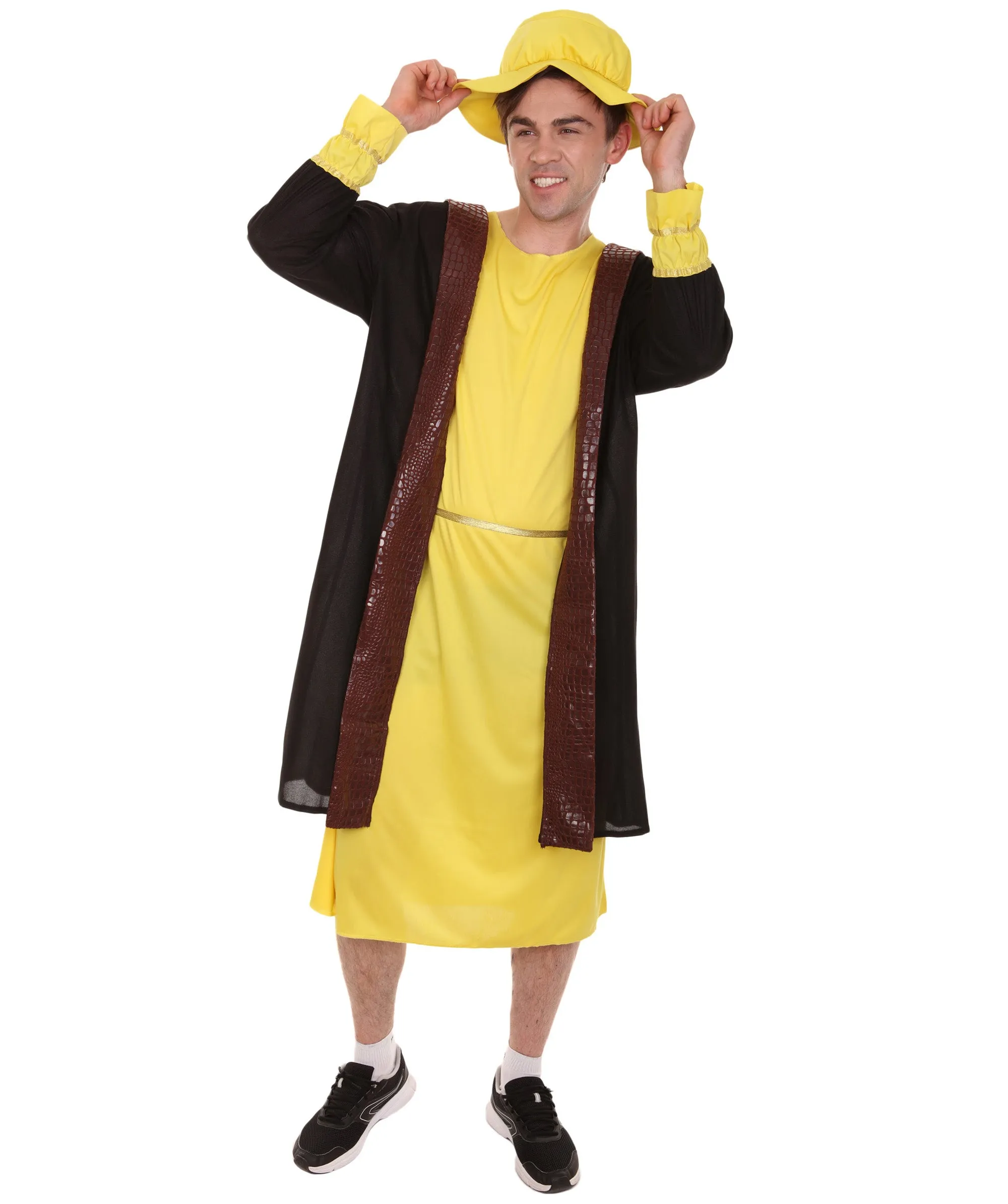 Adult Men's Leonardo Da Vinci Painter Artitst 4 Pc Costume | Yellow Cosplay Costumes