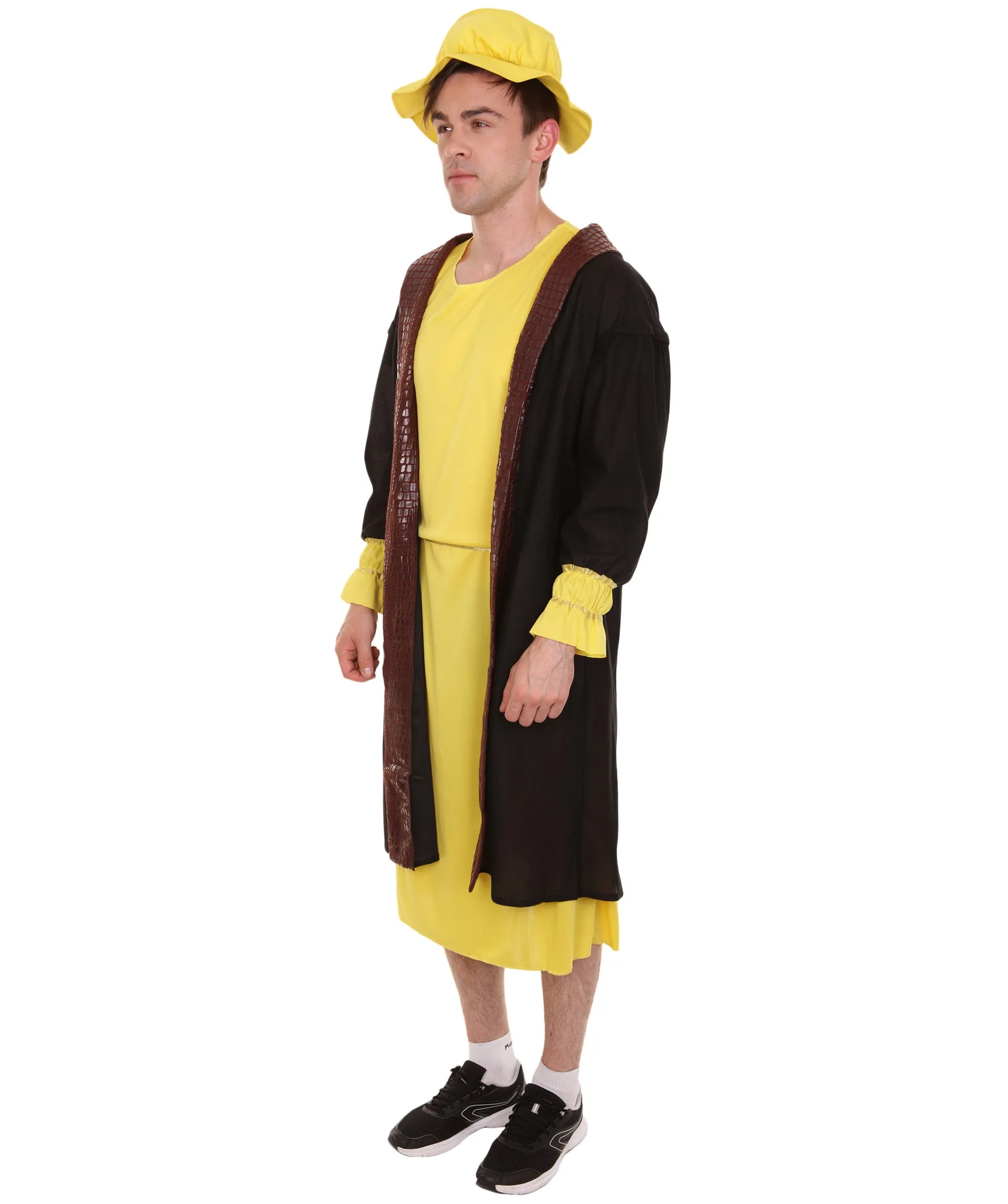 Adult Men's Leonardo Da Vinci Painter Artitst 4 Pc Costume | Yellow Cosplay Costumes