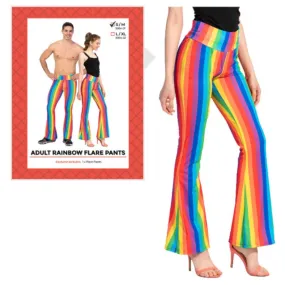 Adult Rainbow Stripe Flare Pants - S/M