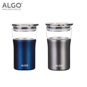 Algo Double Wall Insulated SS Coat Glass Mug 350ml