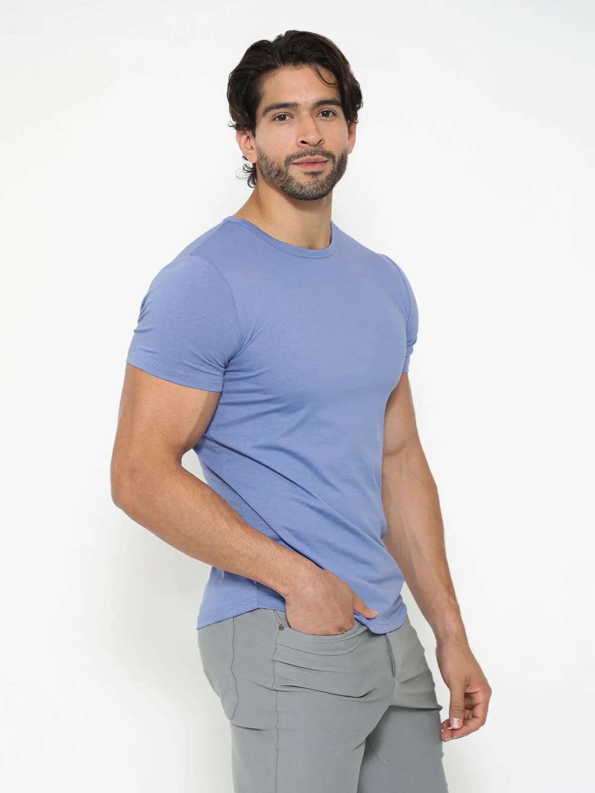 All Day Elite Curve-Hem Tee Short Sleeve Active Fit