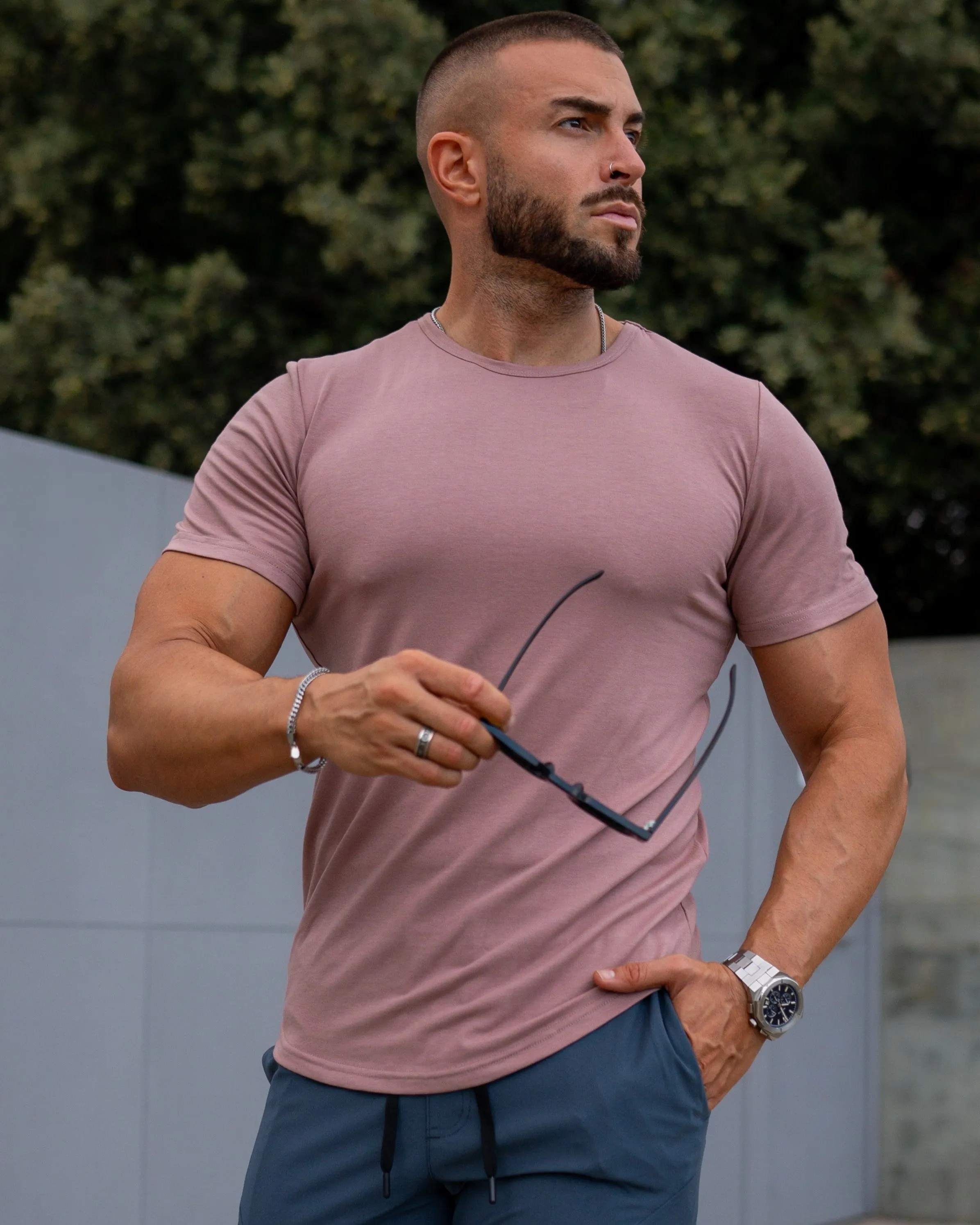 All Day Elite Curve-Hem Tee Tech Short Sleeve