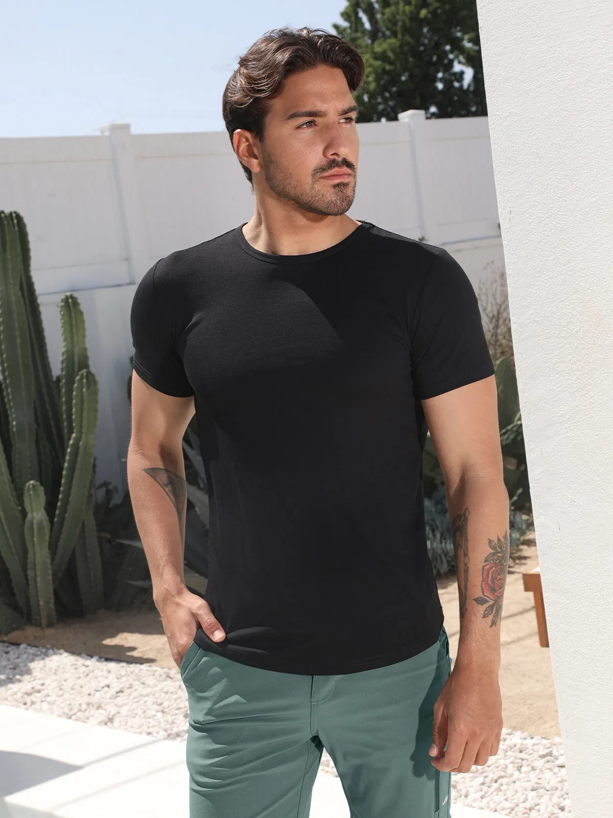 All Day Elite Curve-Hem Tee Tech Short Sleeve