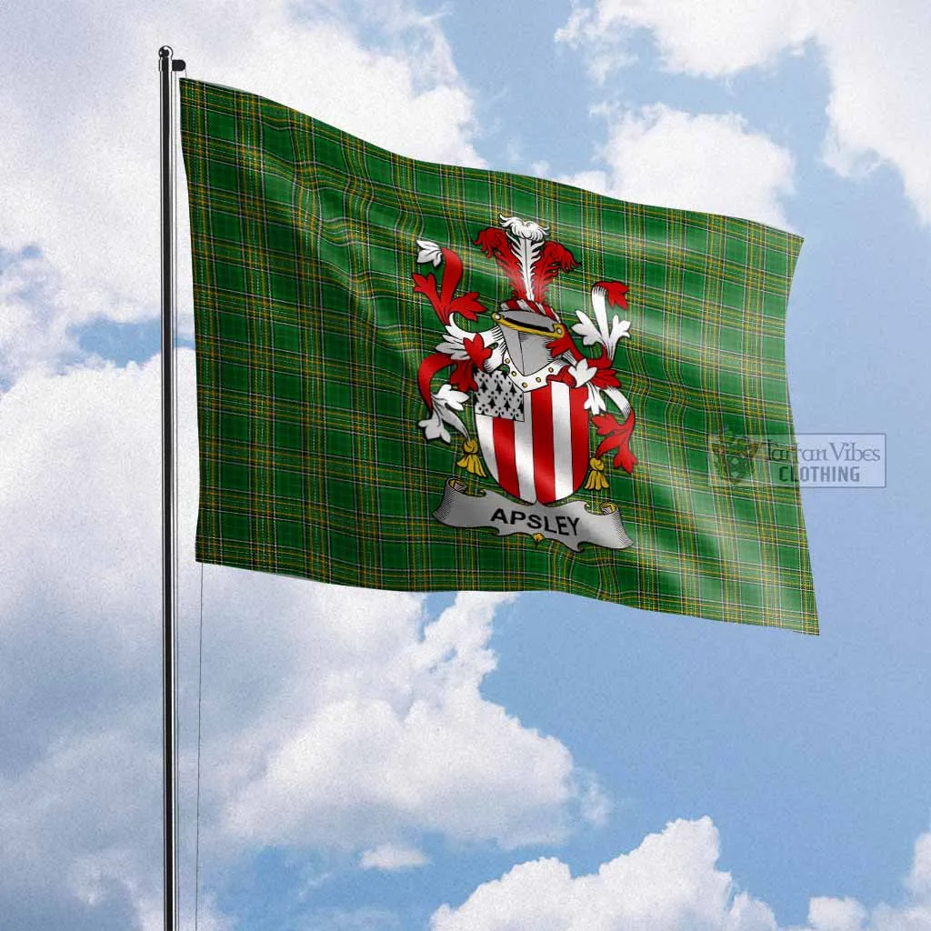 Apsley Irish Clan Flag with Coat of Arms