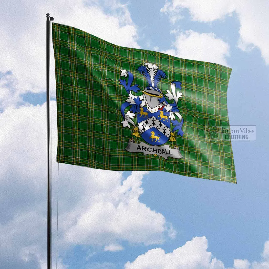 Archdall Irish Clan Flag with Coat of Arms