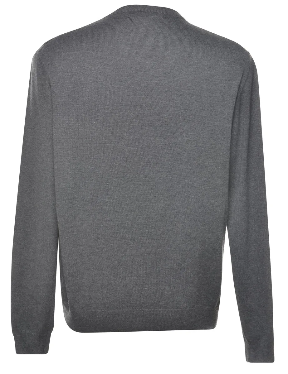 Argyle Dark Grey Jumper - M