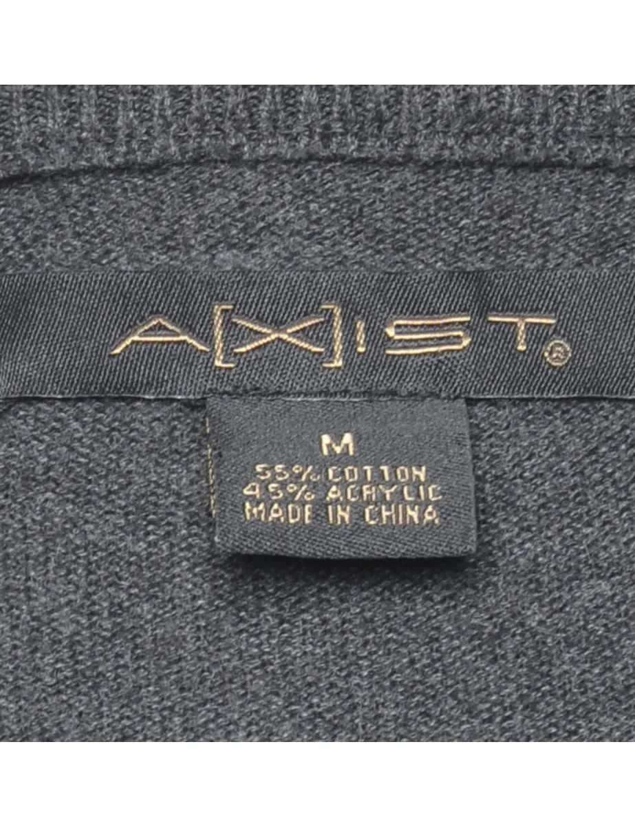 Argyle Dark Grey Jumper - M