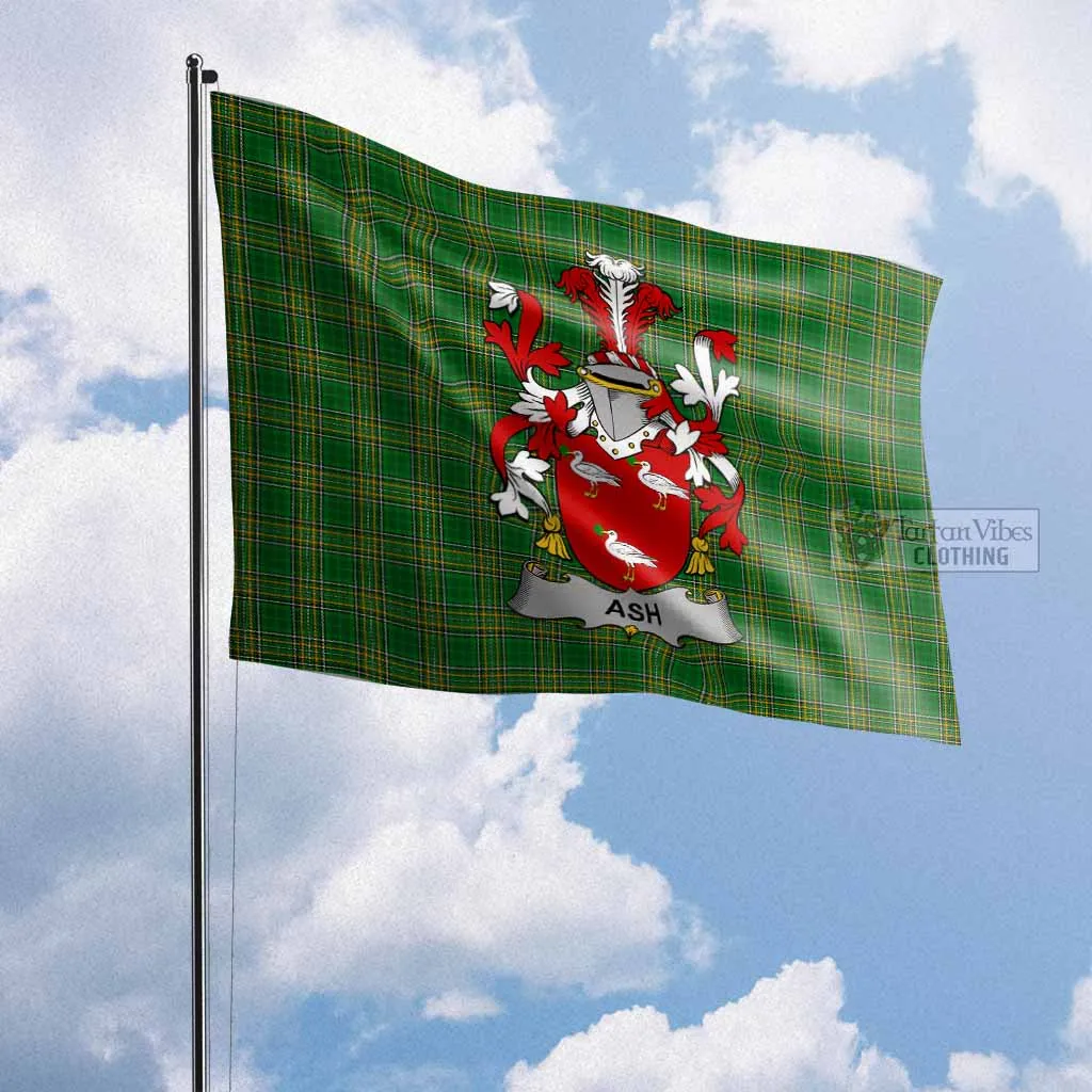 Ash Irish Clan Flag with Coat of Arms