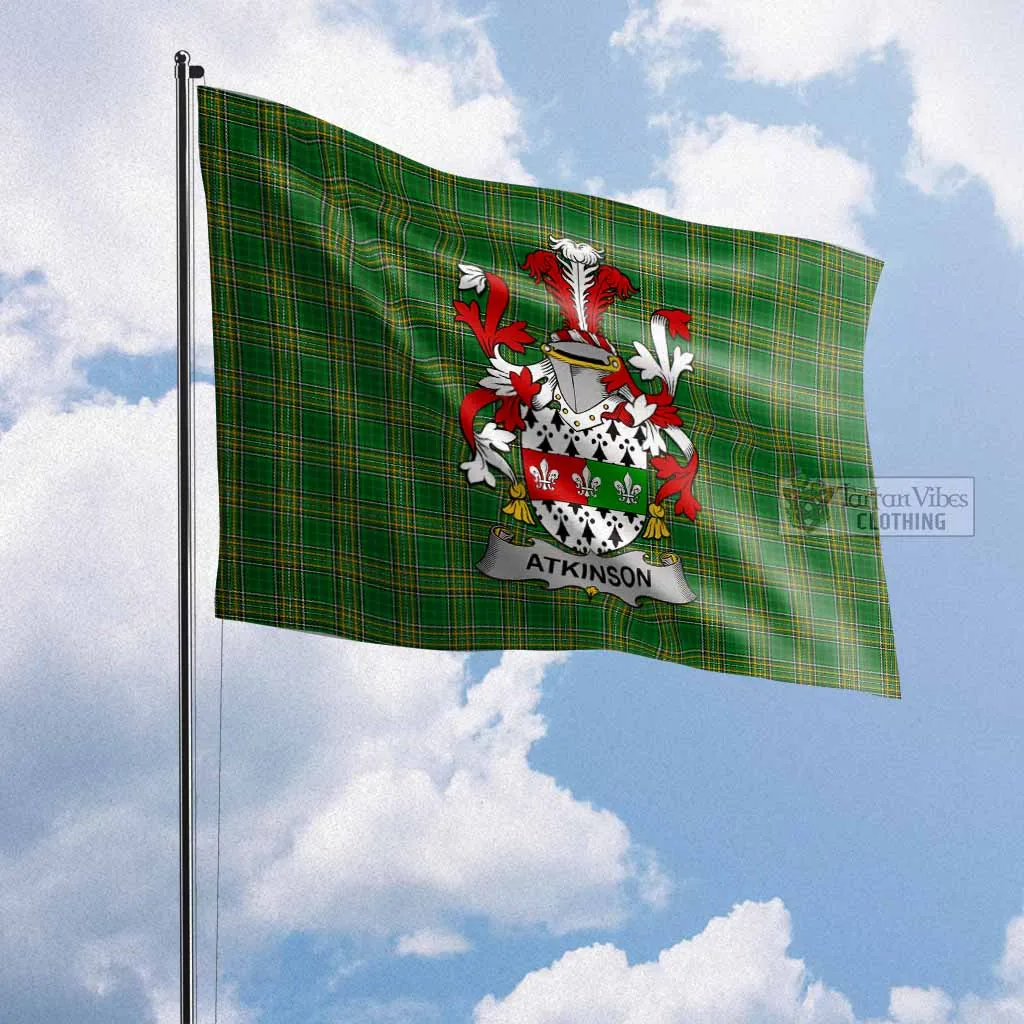 Atkinson Irish Clan Flag with Coat of Arms