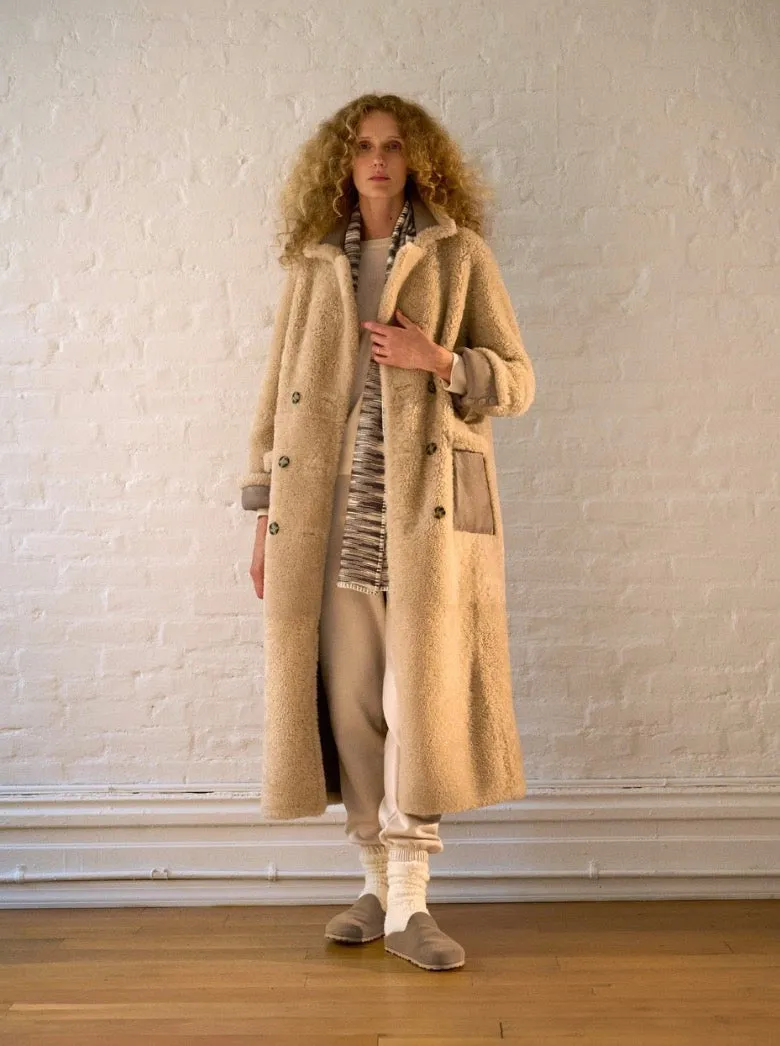 Autumn Maxi Shearling Jacket | Vintage Beige