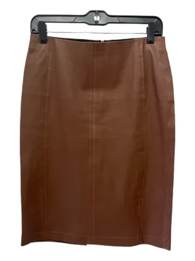 Bagatelle Size M Brown Leather pencil skirt Stretch Back Zip Knee length Skirt