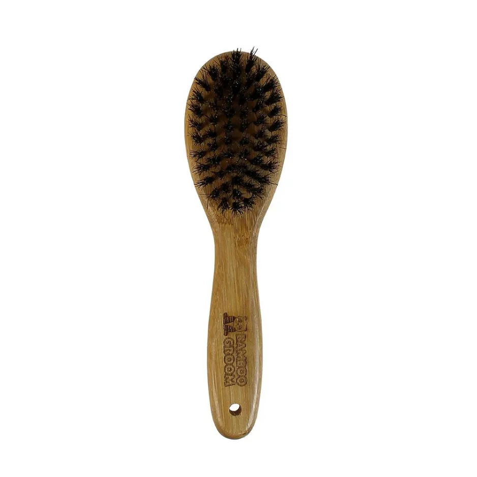 Bamboo Groom Large Dog Oval Bristle Brush with Natural Boar Bristles