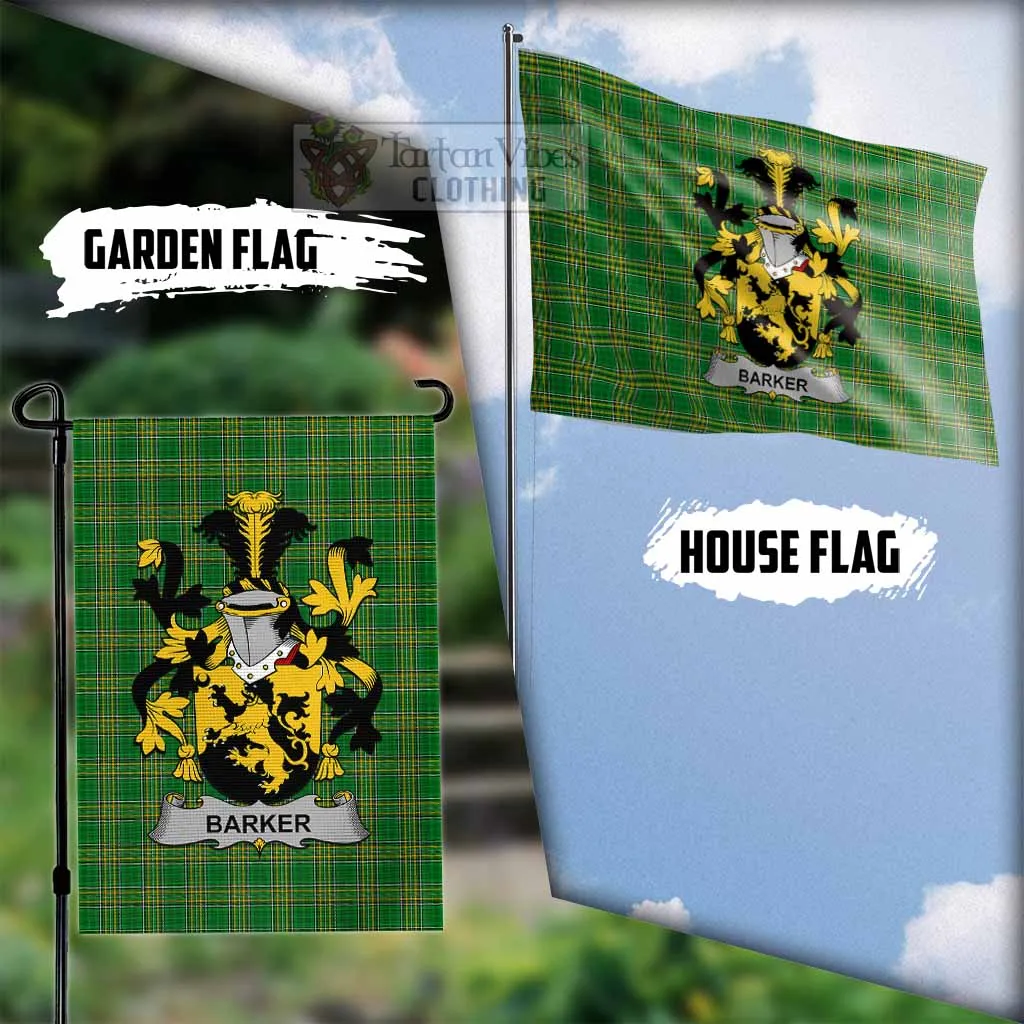 Barker Irish Clan Flag with Coat of Arms