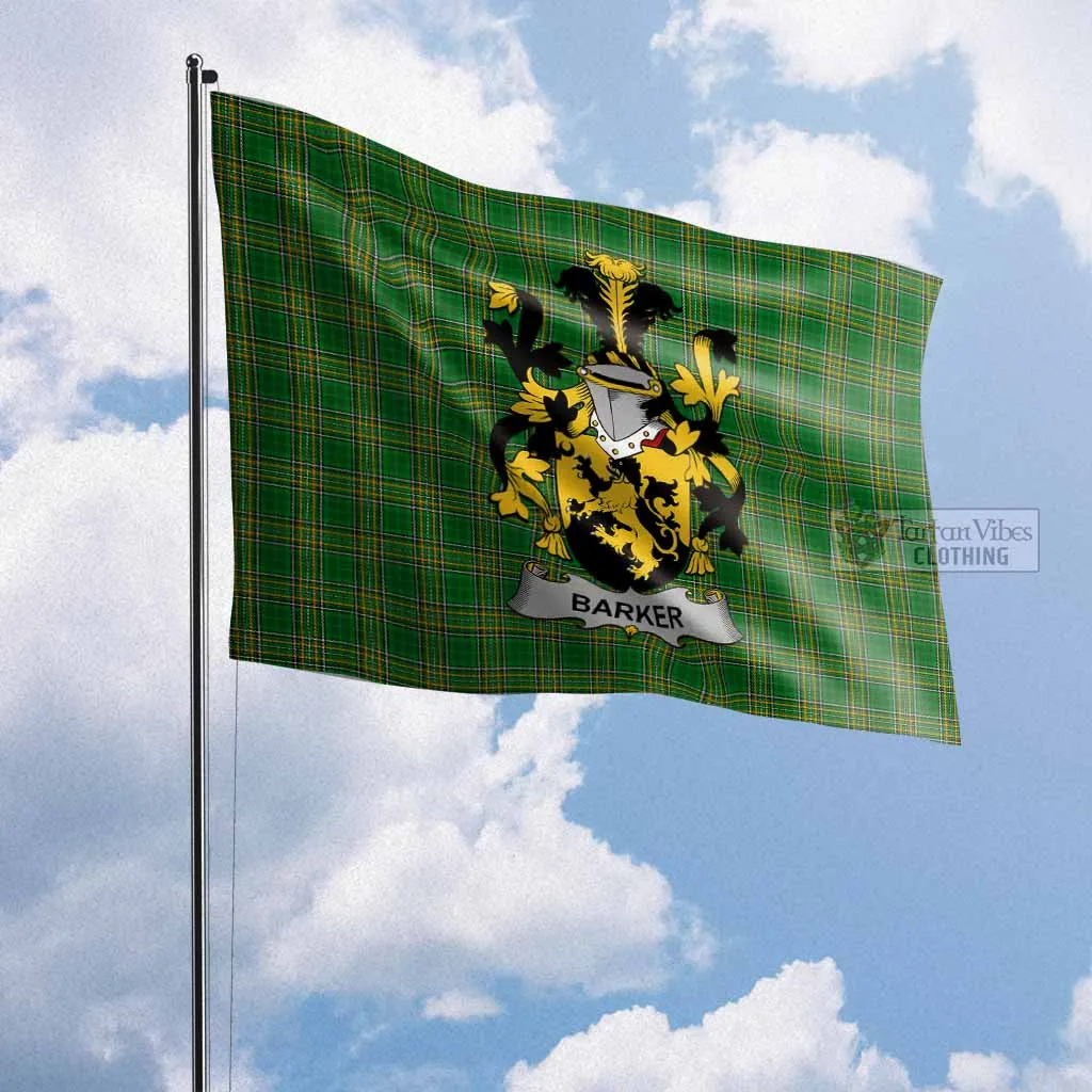 Barker Irish Clan Flag with Coat of Arms