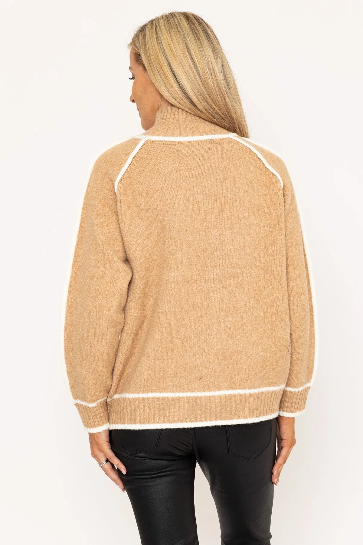 Beige Contrast Edge Jumper