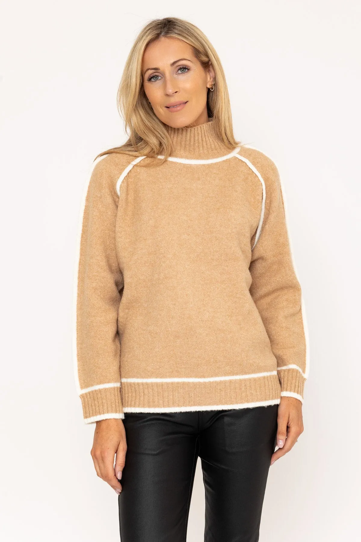 Beige Contrast Edge Jumper