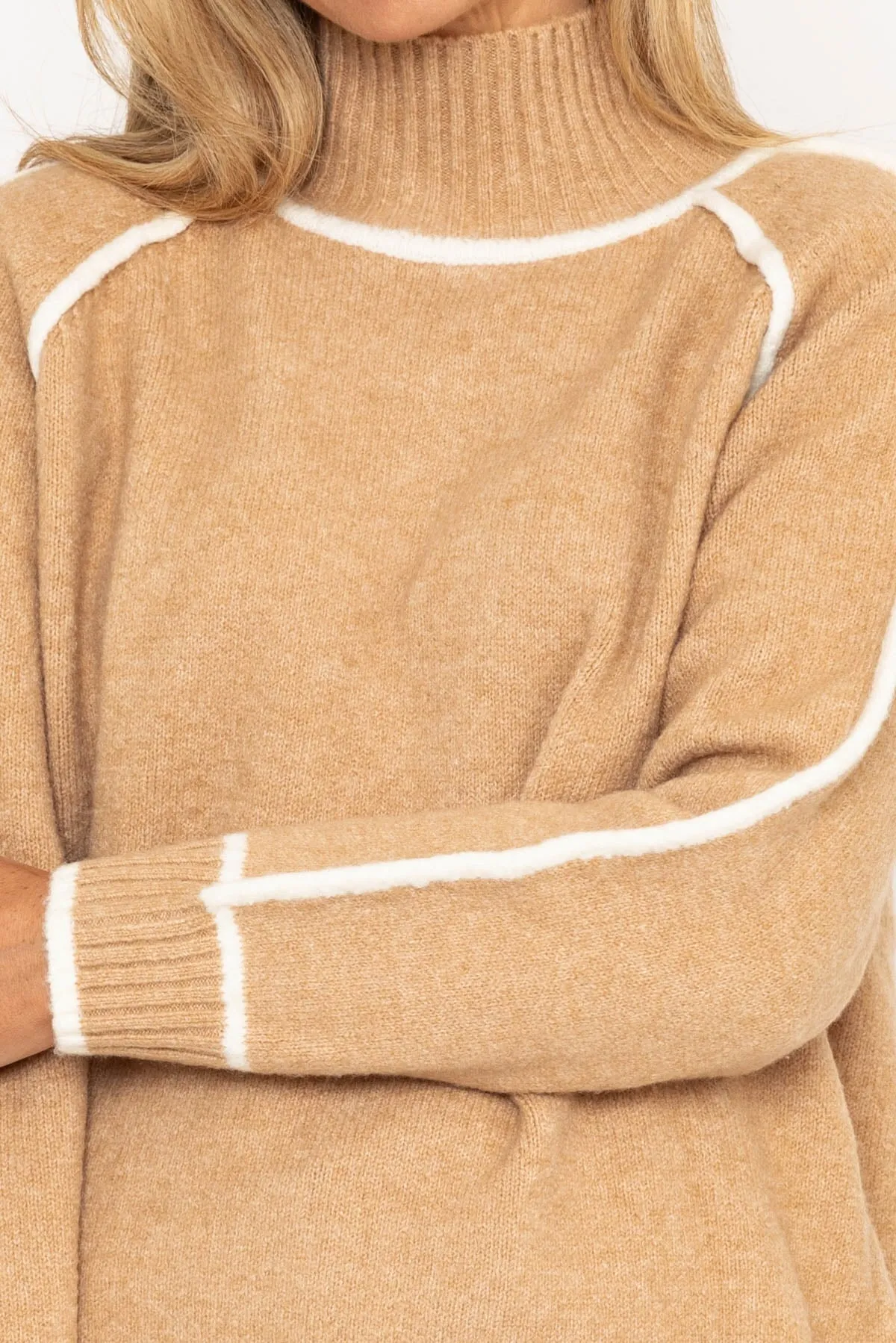 Beige Contrast Edge Jumper