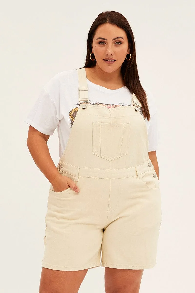 Beige Denim Overall