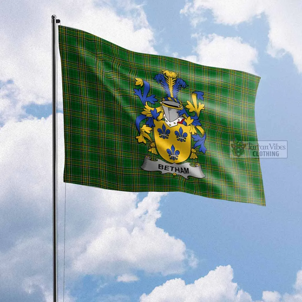 Betham Irish Clan Flag with Coat of Arms