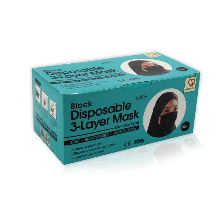 Black Disposable 3-Layer Mask