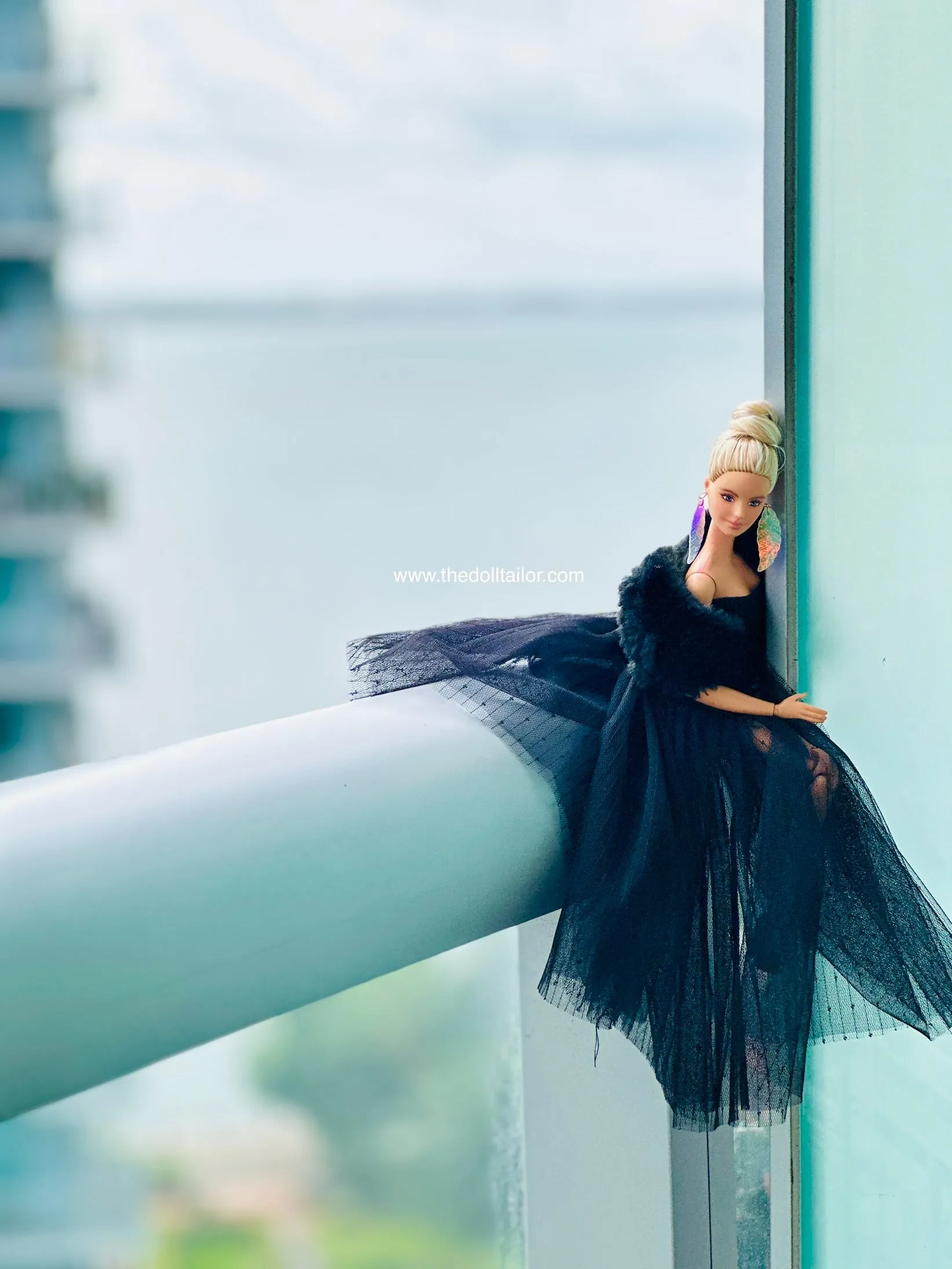 Black wedding dress for barbie doll