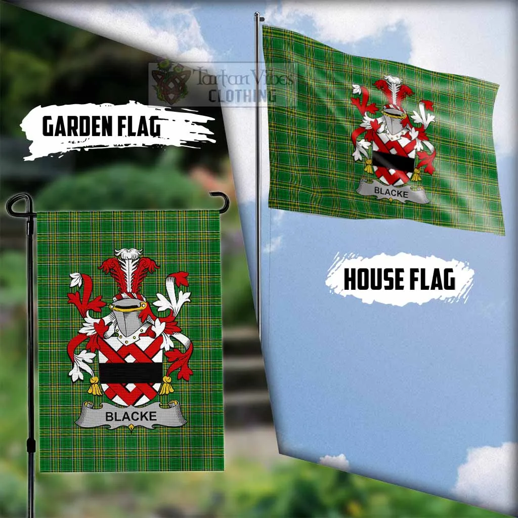 Blacke Irish Clan Flag with Coat of Arms