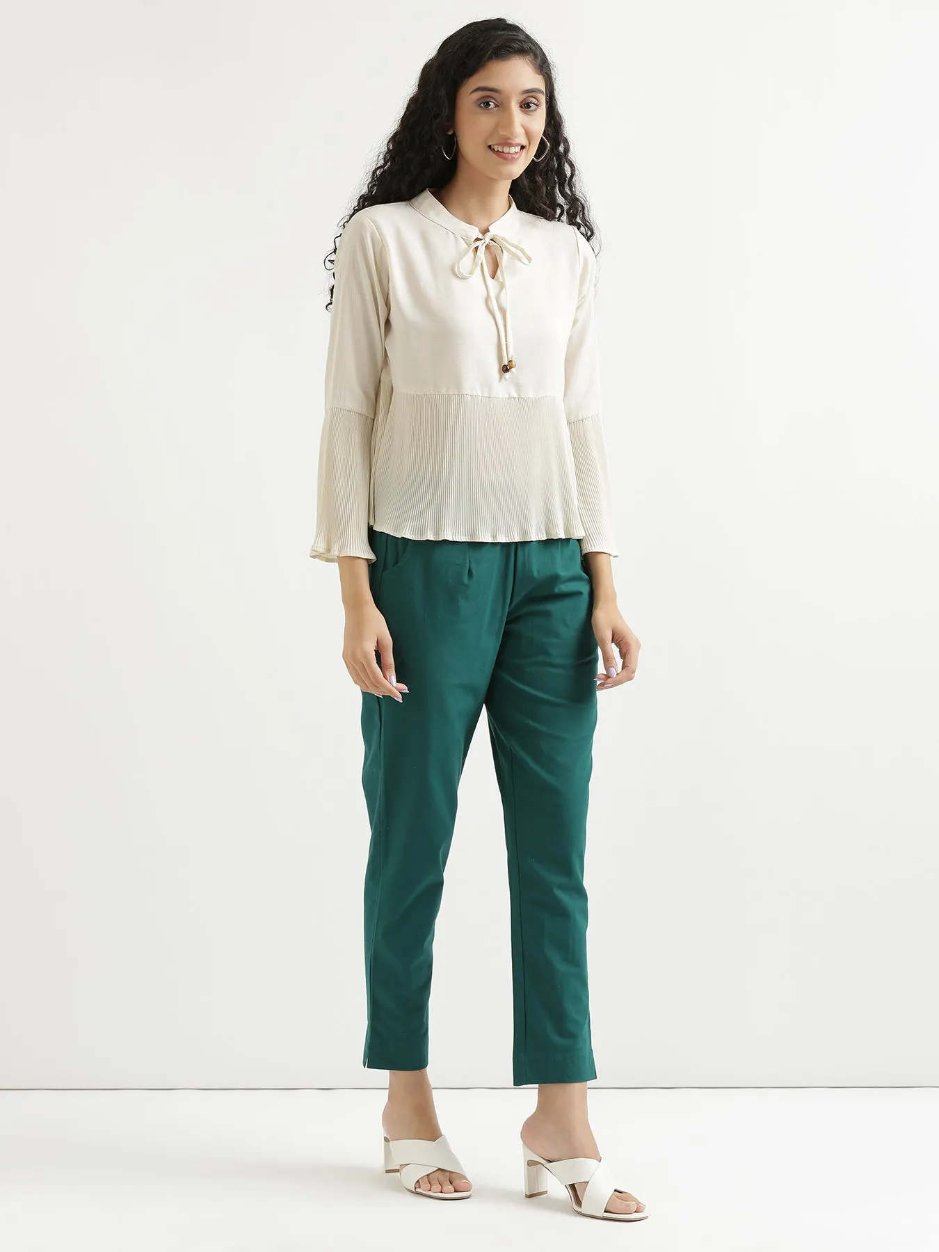 Bottle Green Cotton Pant