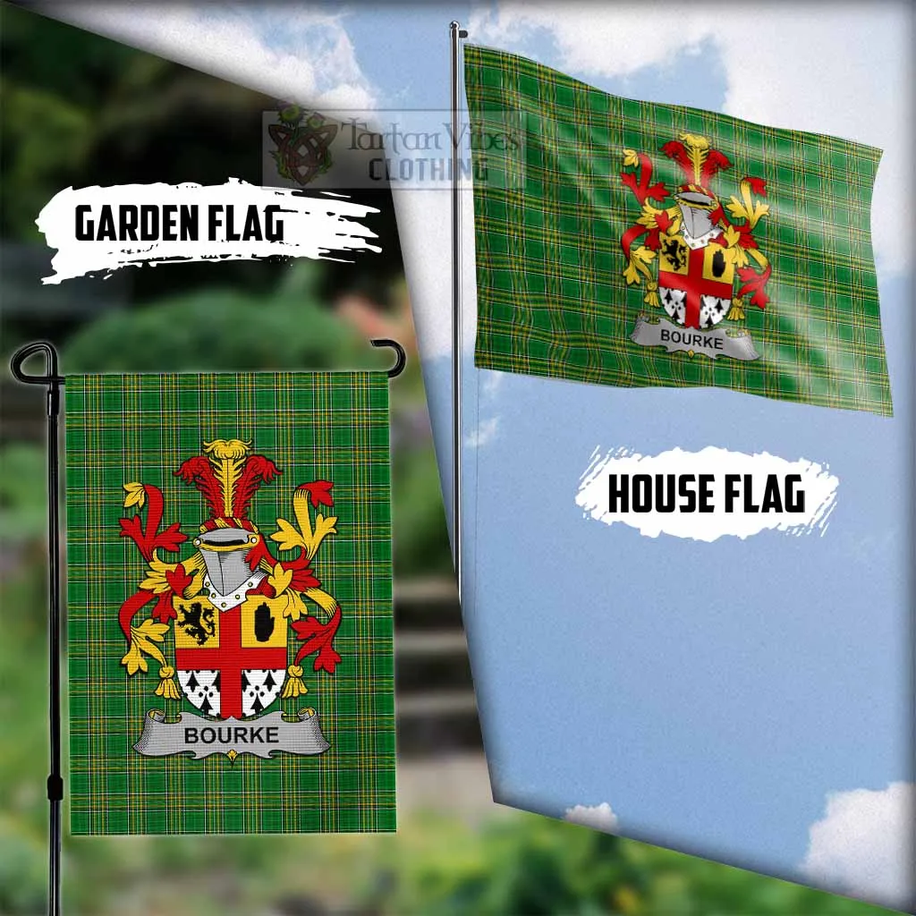 Bourke Irish Clan Flag with Coat of Arms