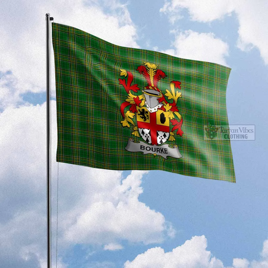 Bourke Irish Clan Flag with Coat of Arms