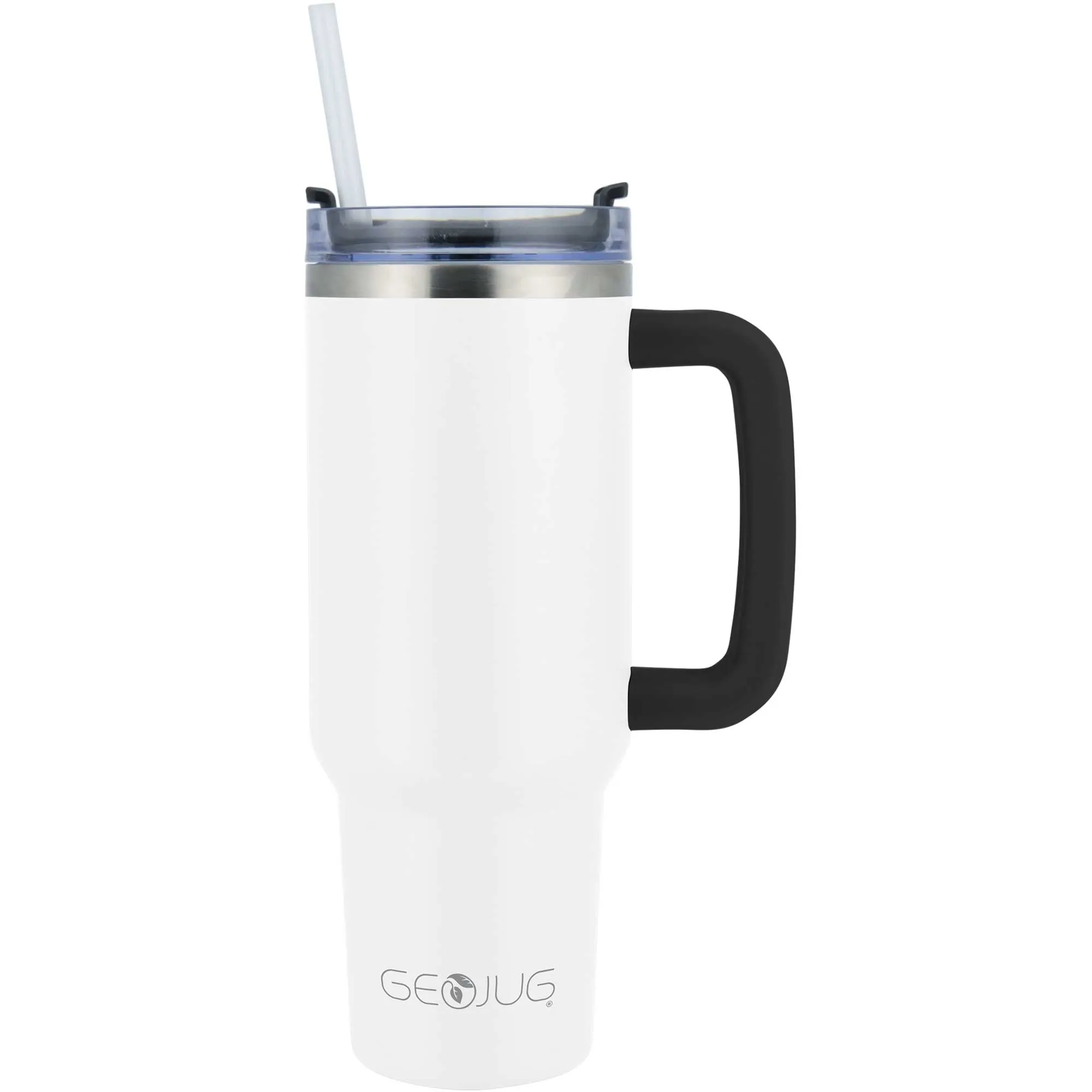 Brentwood GEOJUG CMB-1200CRM 40oz Insulated Stainless Steel Tumbler Cup with Handle, Lid, and Straw, Cream