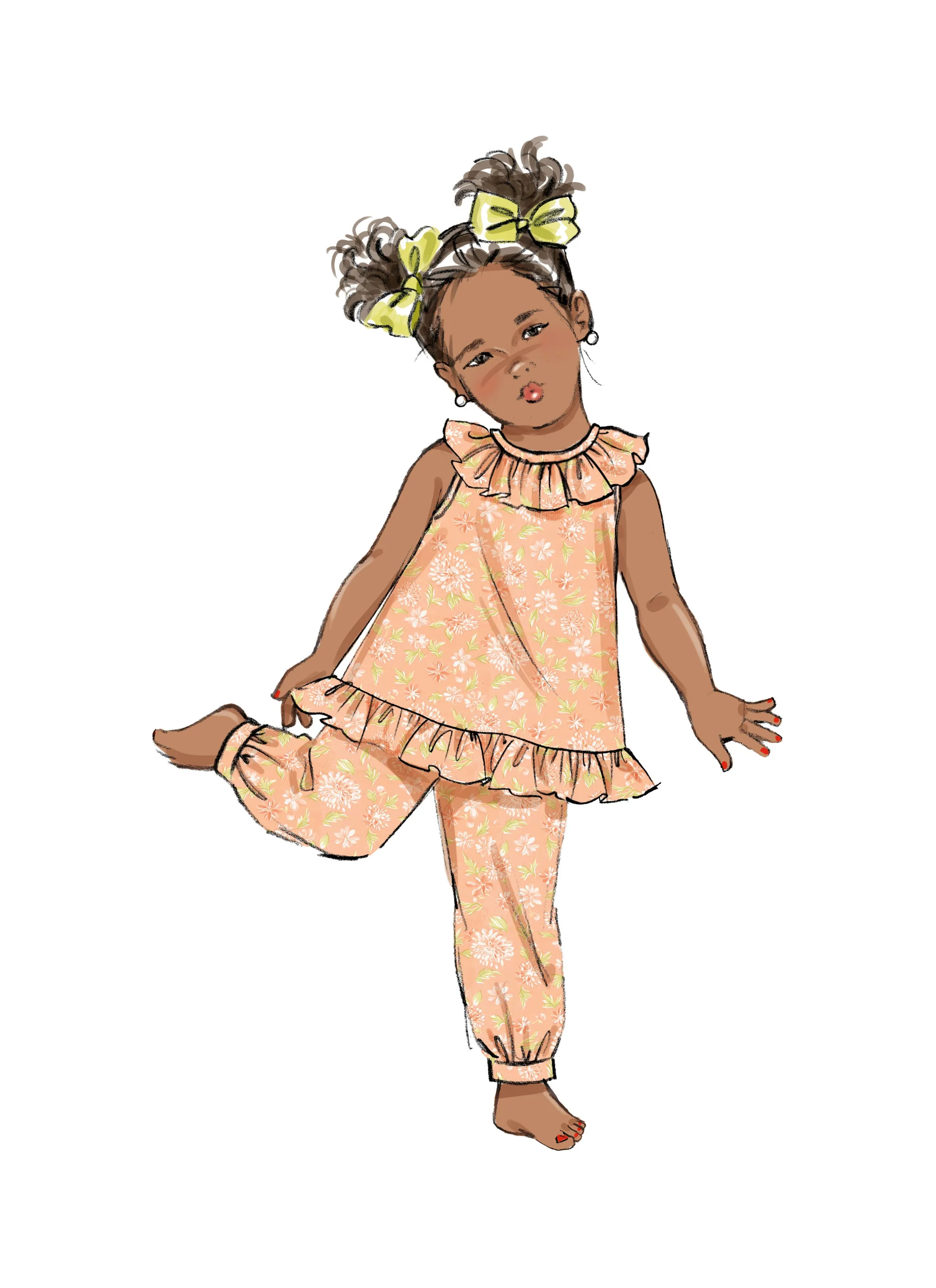 Butterick Pattern B6951 Toddlers' Dress, Tops, Shorts, Pants and Kerchief