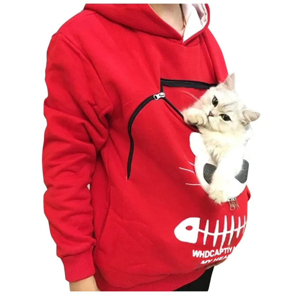 Carry Pet Pocket Sweatshirt Winter Pouch Hoodie