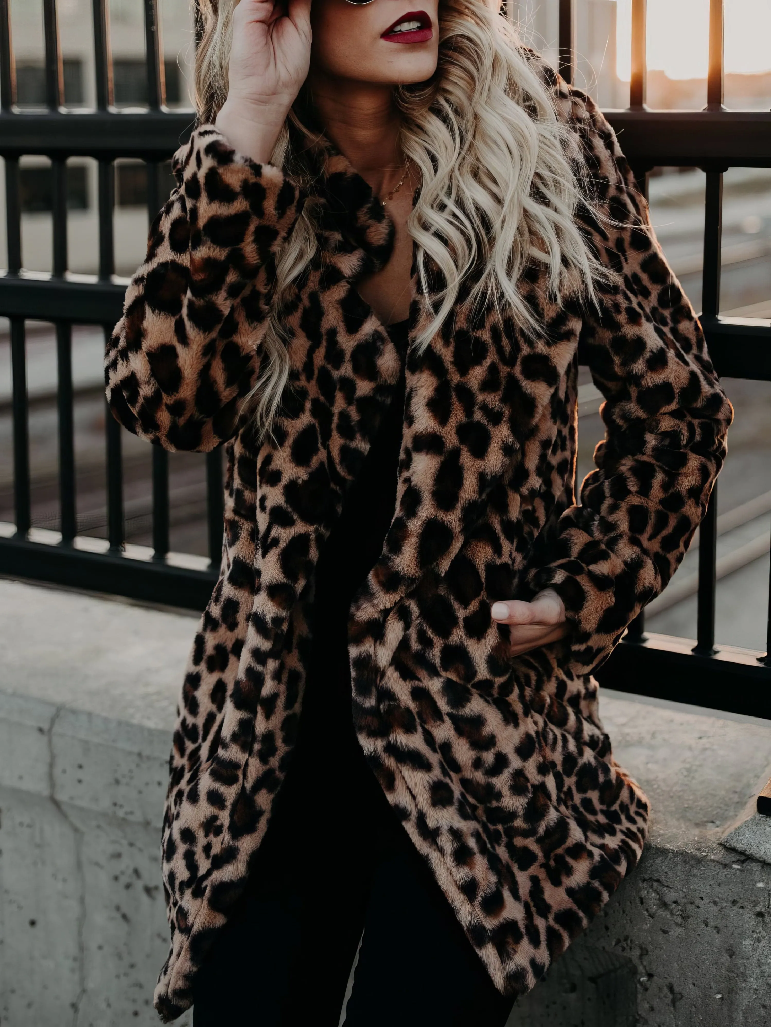 Casual Leopard Print Coat