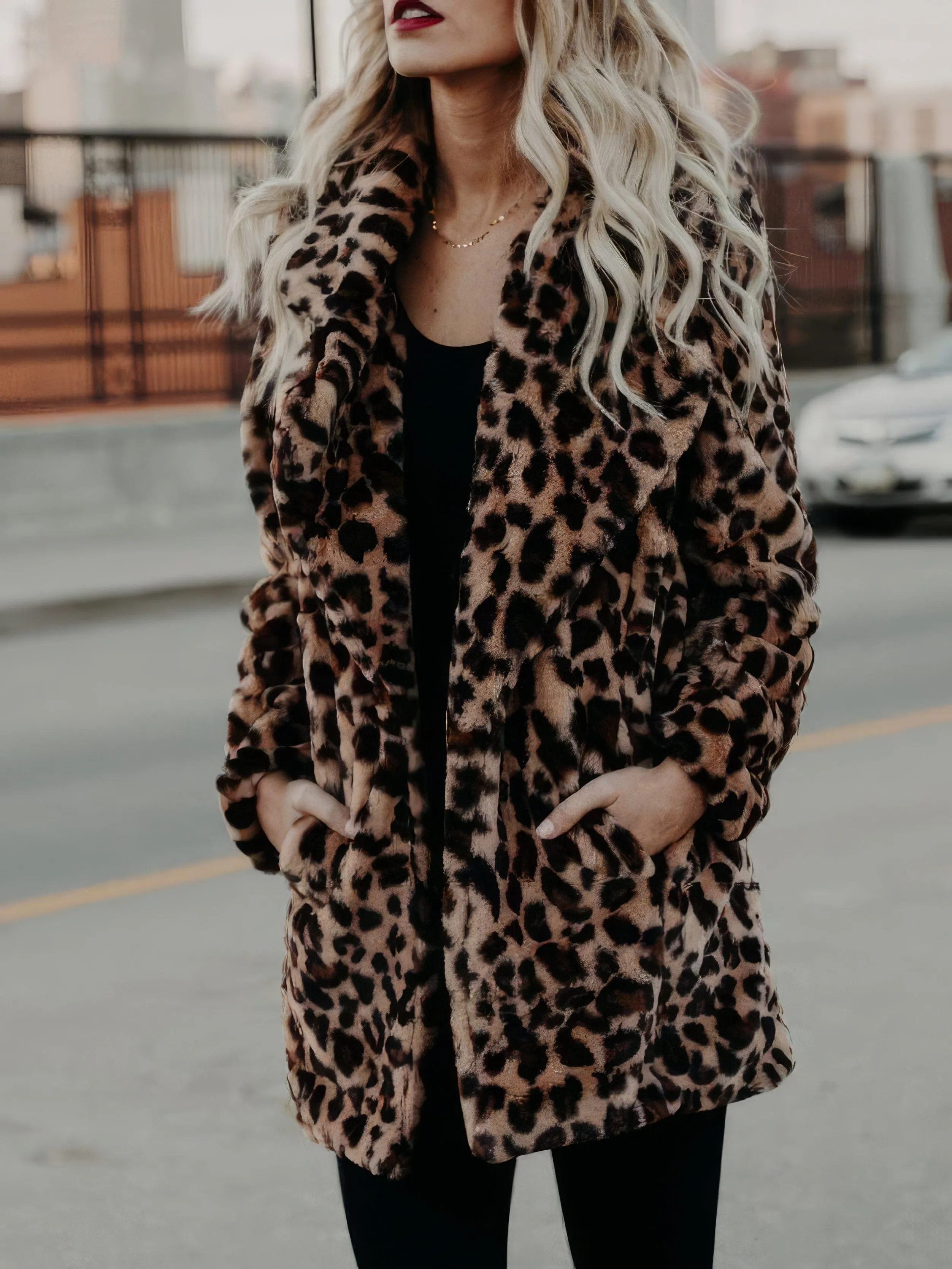 Casual Leopard Print Coat