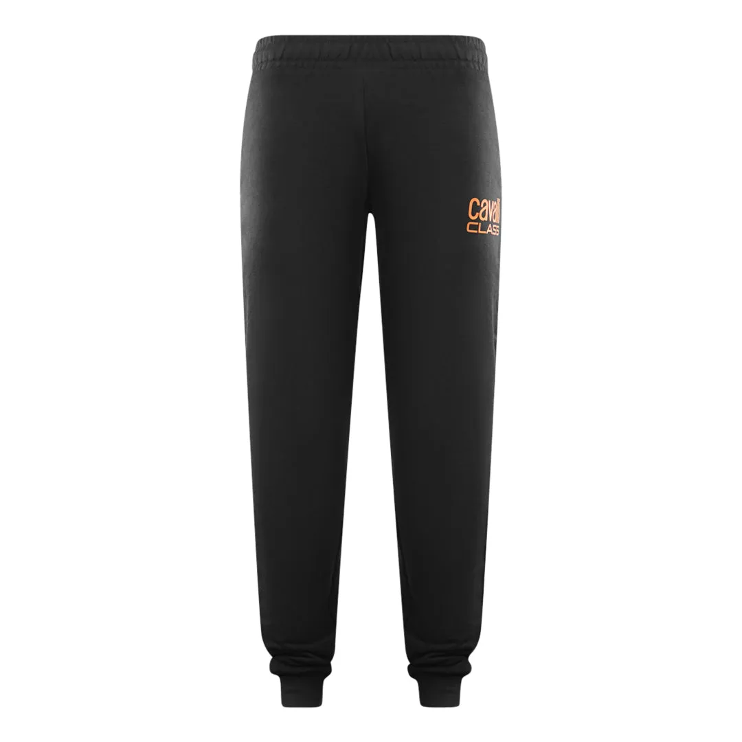 Cavalli Class Bold Logo Black Sweat Pants