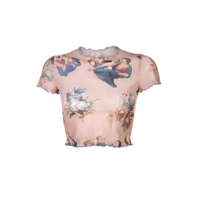 Cherub Print Crop Top