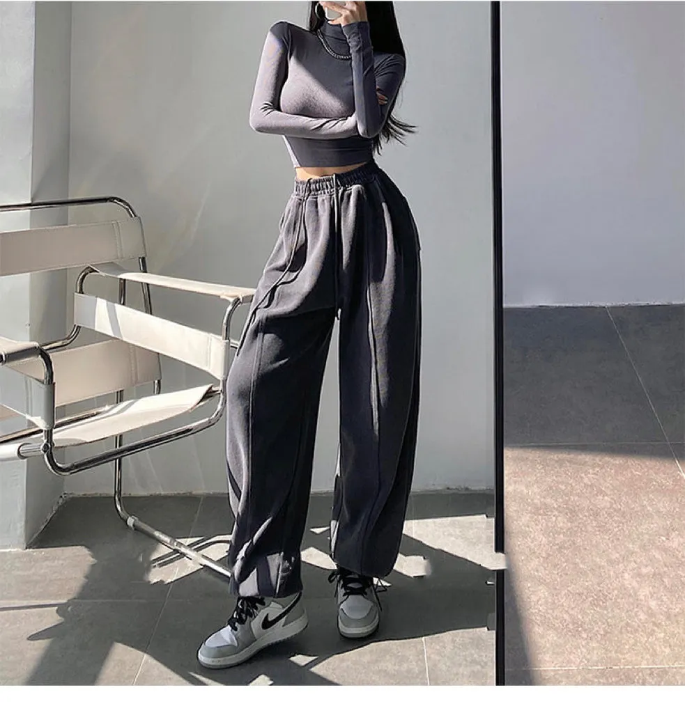 Cheyenne Solid Straight Leg High Waisted Sweatpants