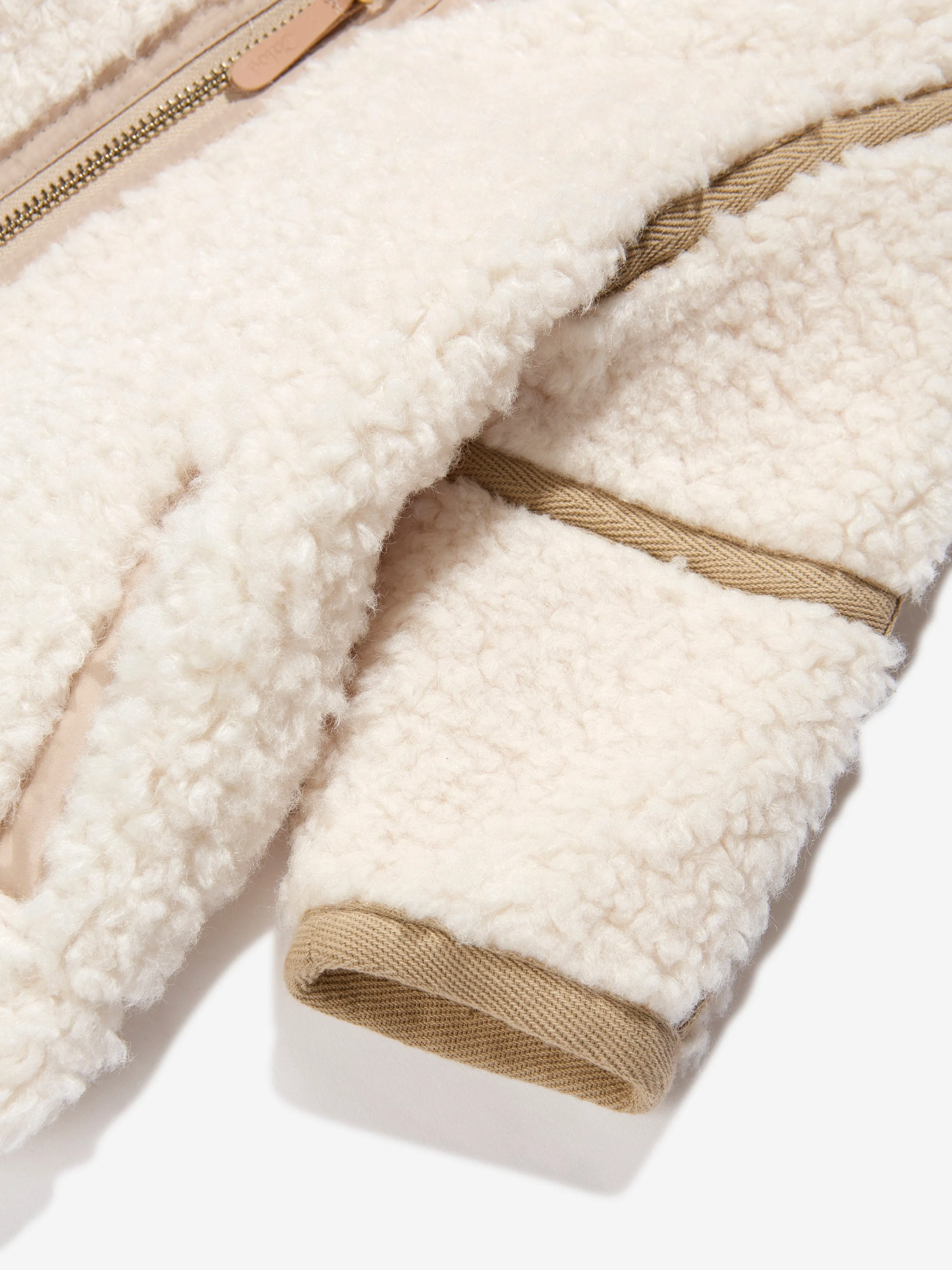 Chloé Baby Girls Sherpa Coat in Ivory