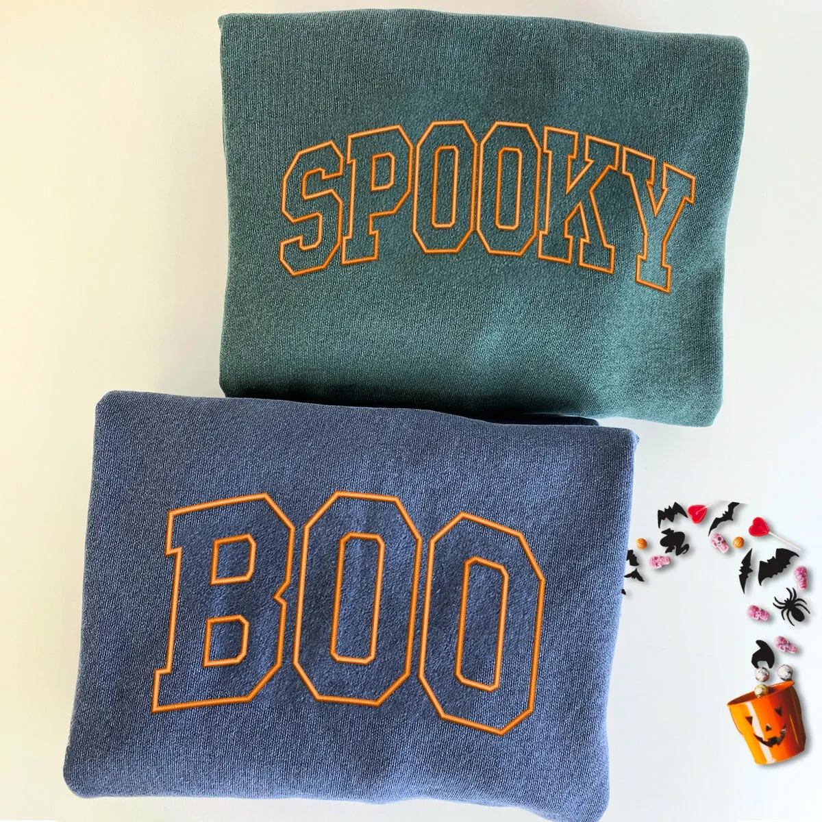 Comfort Colors® Embroidered Boo Spooky Halloween T-Shirt or Sweatshirt